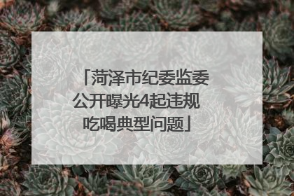 菏泽市纪委监委公开曝光4起违规吃喝典型问题