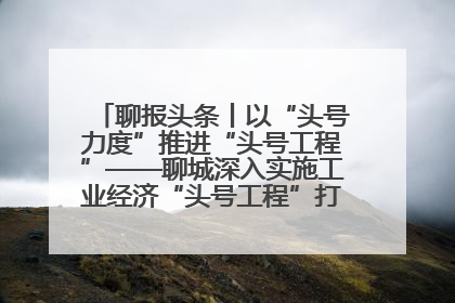 聊报头条丨以“头号力度”推进“头号工程”——聊城深入实施工业经济“头号工程”打造经济发展强引擎