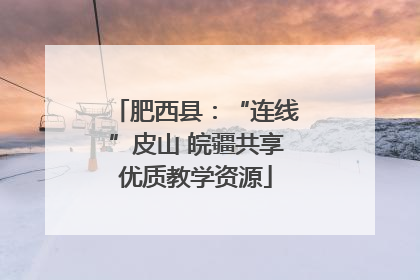 肥西县：“连线”皮山 皖疆共享优质教学资源