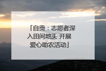 自贡：志愿者深入田间地头 开展爱心助农活动