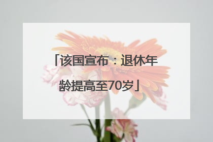 该国宣布：退休年龄提高至70岁