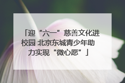 迎“六一”慈善文化进校园 北京东城青少年助力实现“微心愿”