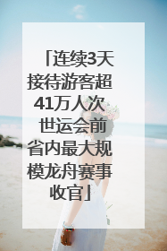 连续3天接待游客超41万人次 世运会前省内最大规模龙舟赛事收官