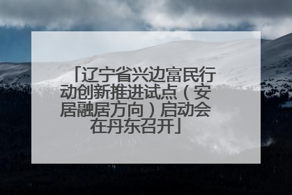 辽宁省兴边富民行动创新推进试点（安居融居方向）启动会在丹东召开