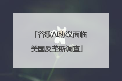 谷歌AI协议面临美国反垄断调查