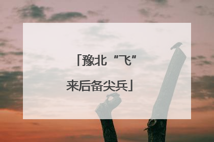 豫北“飞”来后备尖兵