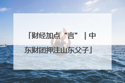 财经加点“言”｜中东财团押注山东父子