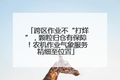 跨区作业不“打烊”，颗粒归仓有保障！农机作业气象服务精细至位置