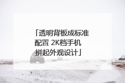 透明背板成标准配置 2K档手机拼起外观设计