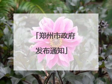 郑州市政府发布通知
