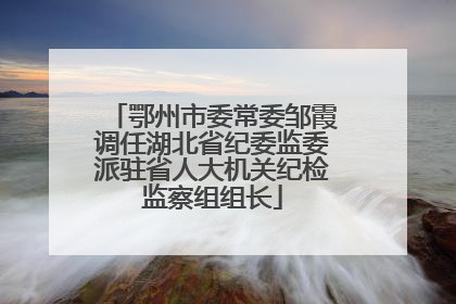鄂州市委常委邹霞调任湖北省纪委监委派驻省人大机关纪检监察组组长
