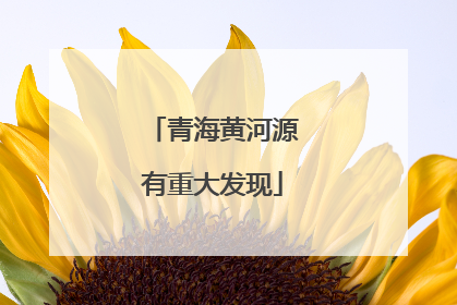 青海黄河源有重大发现