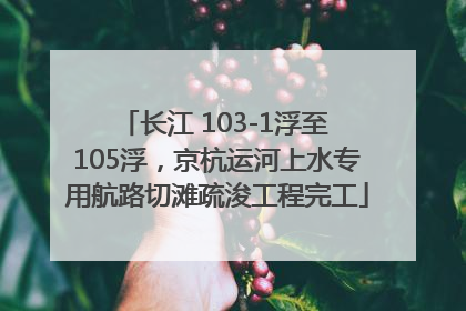 长江 103-1浮至 105浮，京杭运河上水专用航路切滩疏浚工程完工