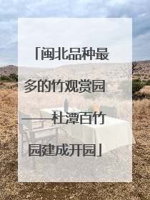 闽北品种最多的竹观赏园——杜潭百竹园建成开园