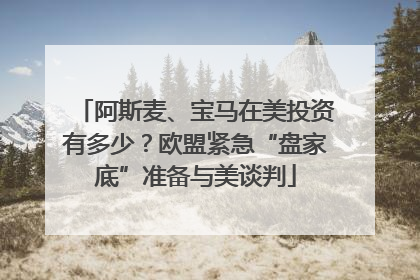 阿斯麦、宝马在美投资有多少？欧盟紧急“盘家底”准备与美谈判