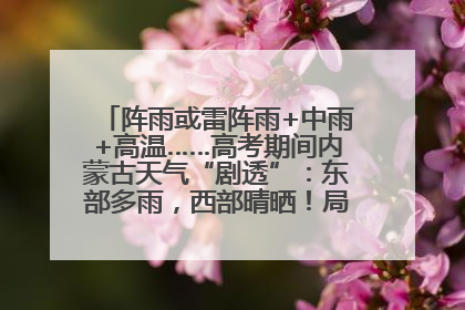 阵雨或雷阵雨+中雨+高温……高考期间内蒙古天气“剧透”：东部多雨，西部晴晒！局地有短时强降水