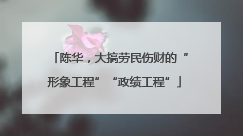 陈华，大搞劳民伤财的“形象工程”“政绩工程”