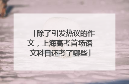 除了引发热议的作文，上海高考首场语文科目还考了哪些