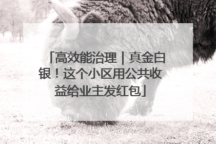 高效能治理｜真金白银！这个小区用公共收益给业主发红包