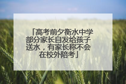 高考前夕衡水中学部分家长自发给孩子送水，有家长称不会在校外陪考