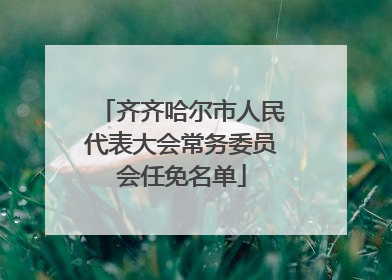 齐齐哈尔市人民代表大会常务委员会任免名单