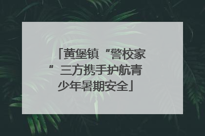黄堡镇“警校家”三方携手护航青少年暑期安全