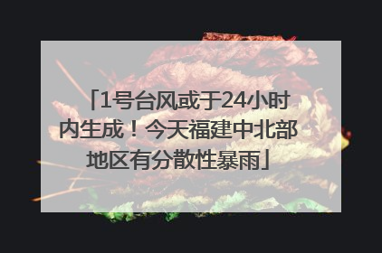 1号台风或于24小时内生成！今天福建中北部地区有分散性暴雨
