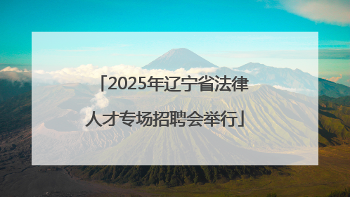 2025年辽宁省法律人才专场招聘会举行