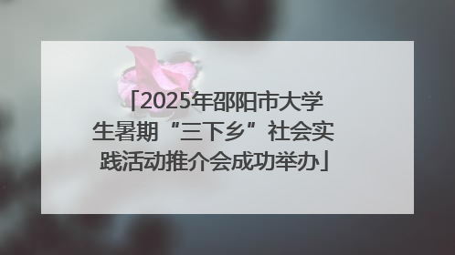 2025年邵阳市大学生暑期“三下乡”社会实践活动推介会成功举办