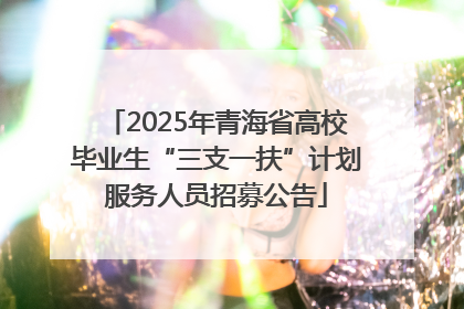 2025年青海省高校毕业生“三支一扶”计划服务人员招募公告