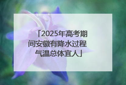 2025年高考期间安徽有降水过程 气温总体宜人