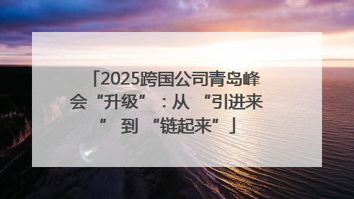 2025跨国公司青岛峰会“升级”：从 “引进来” 到 “链起来”