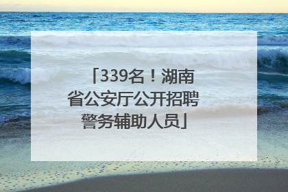 339名！湖南省公安厅公开招聘警务辅助人员