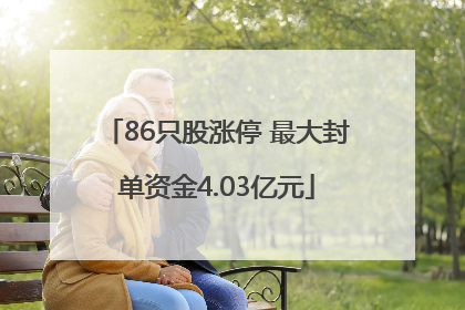 86只股涨停 最大封单资金4.03亿元